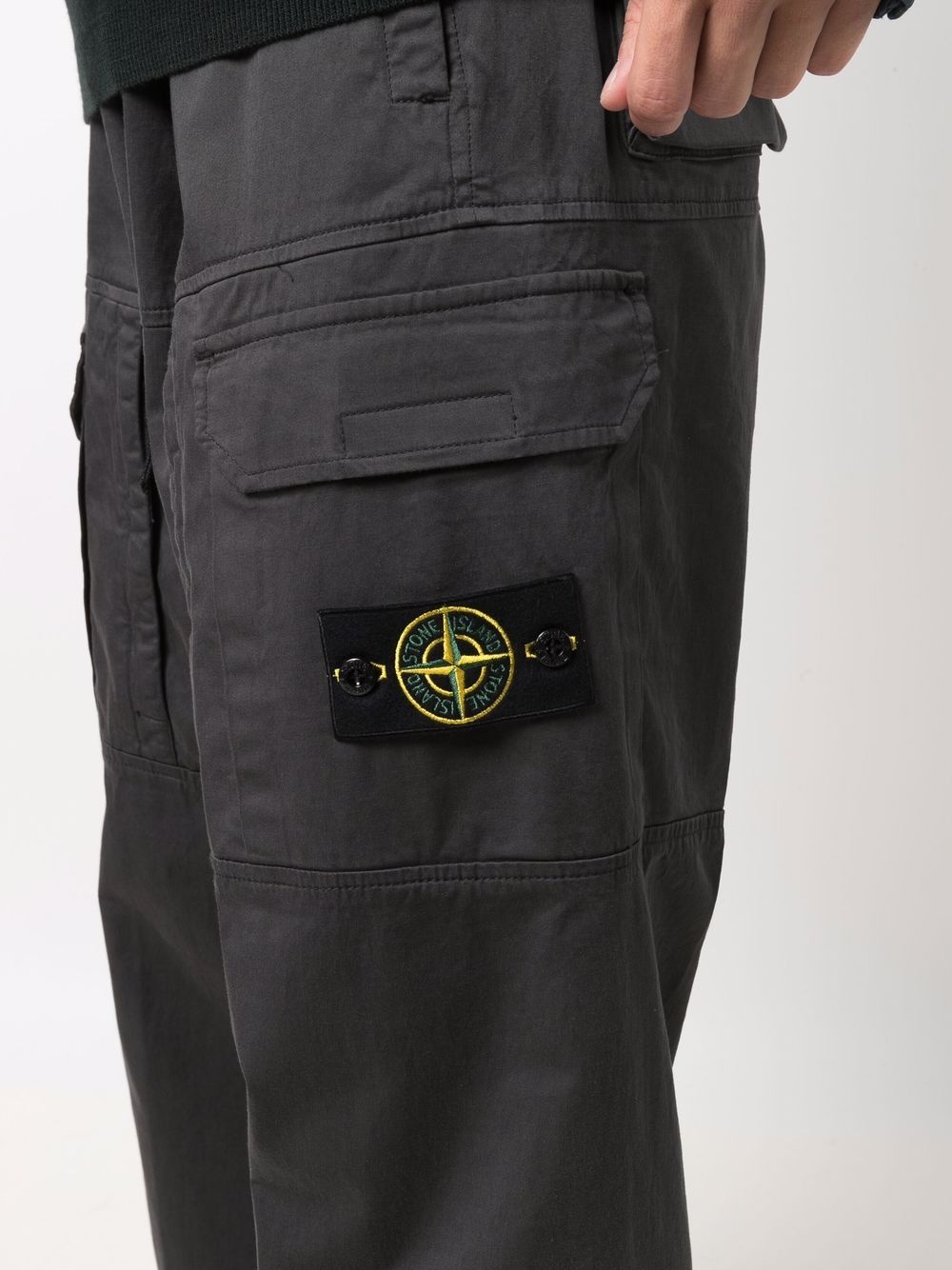 logo-patch straight-leg trousers - 5