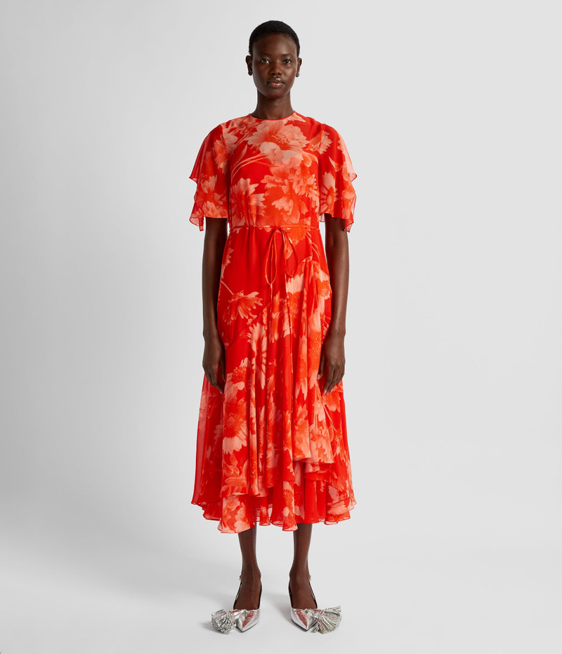 Erdem SHORT SLEEVE ASYMMETRIC MIDI DRESS outlook