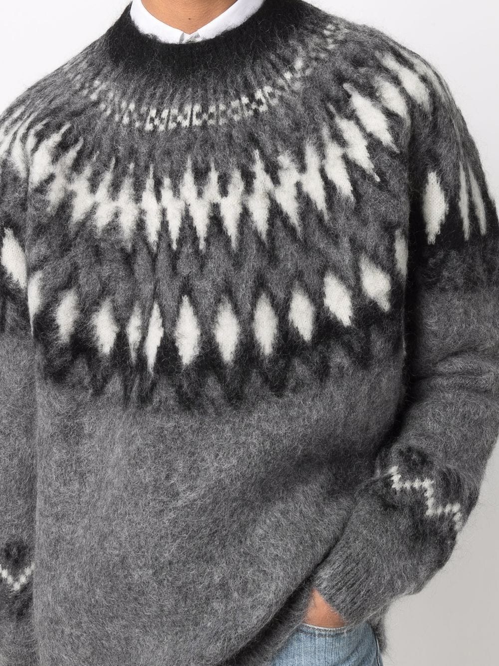 geometric-print knitted jumper - 5