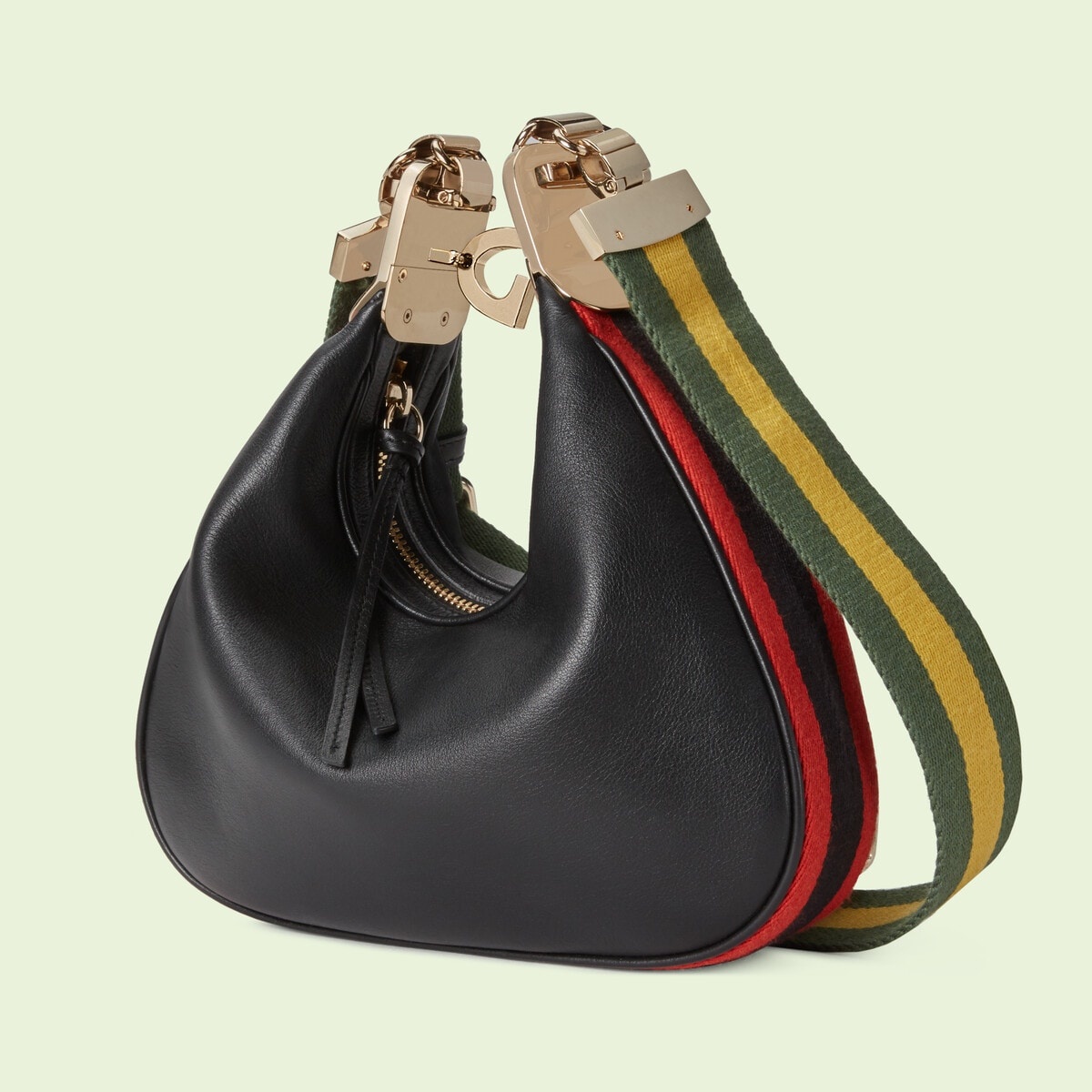 GUCCI Attache webbing-trimmed leather shoulder bag