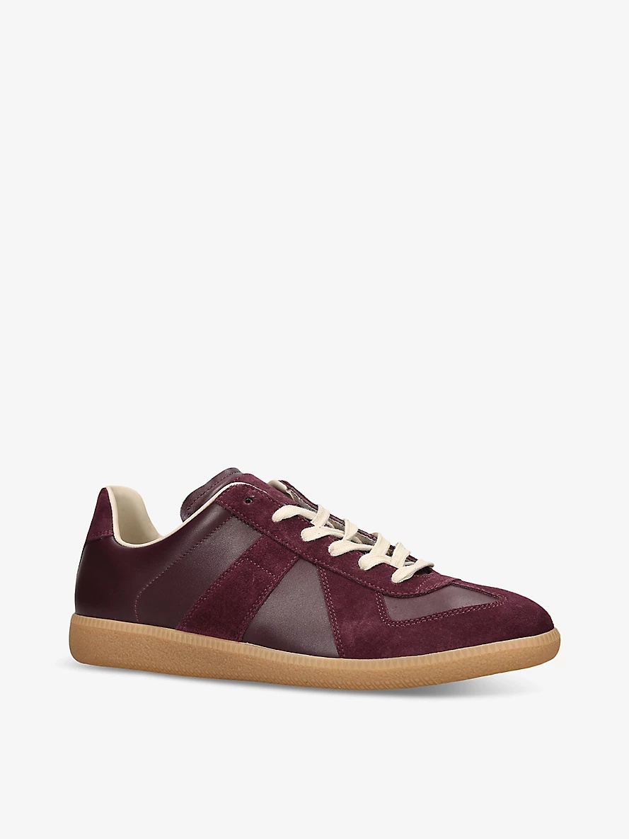 Replica leather low-top trainers - 3