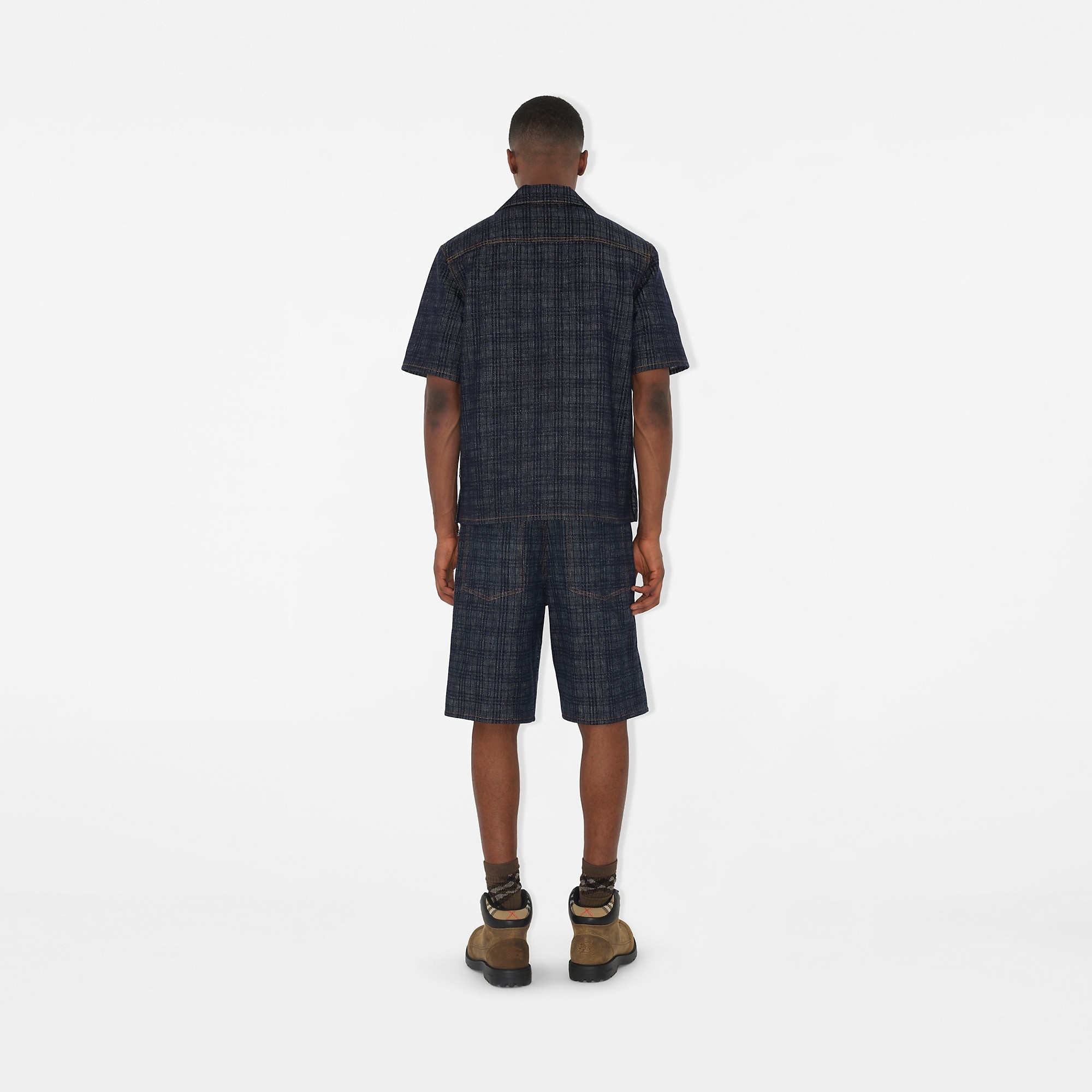 Relaxed Fit Check Denim Shirt - 4