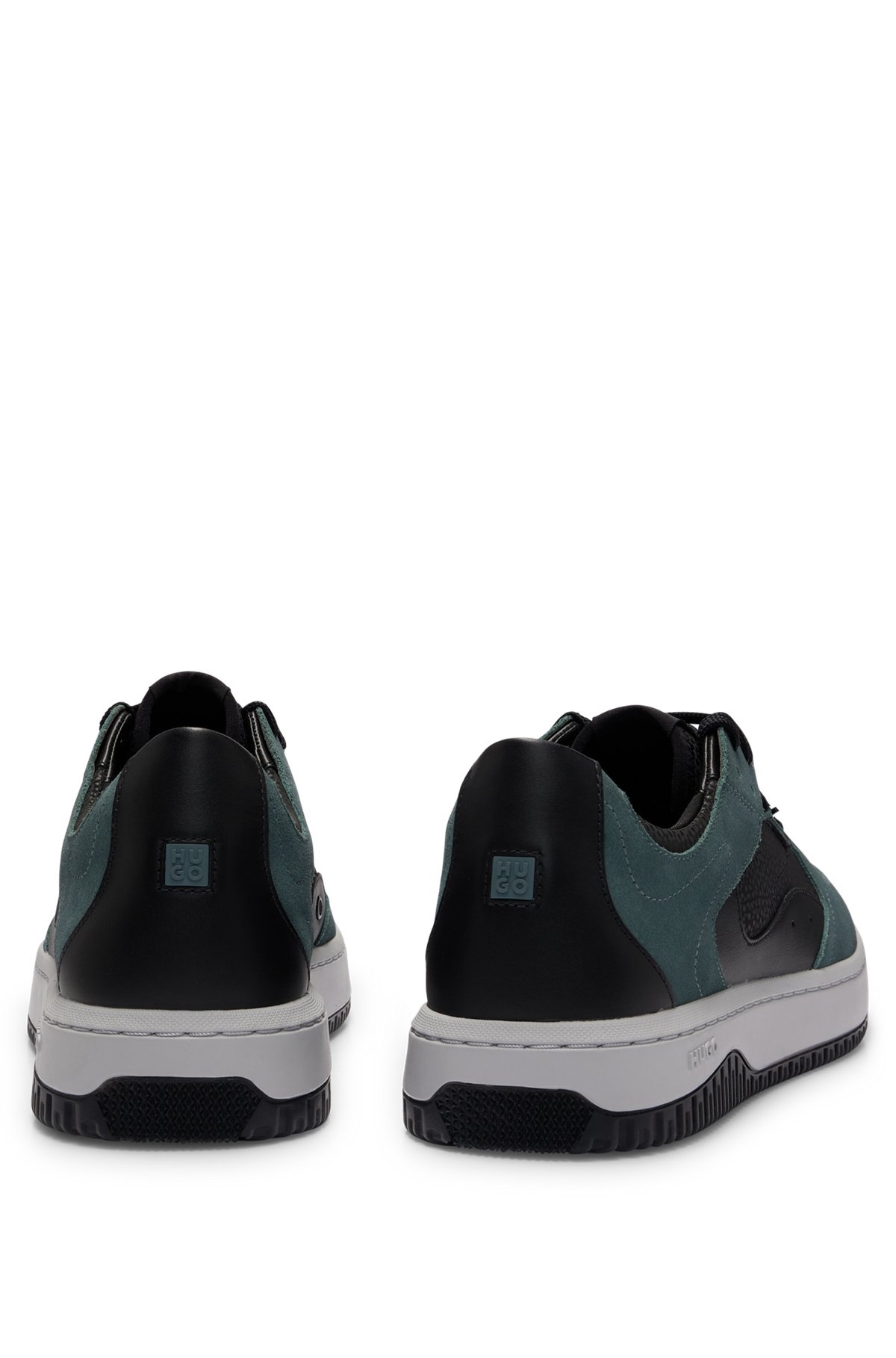 LACE-UP TRAINERS IN FAUX LEATHER AND SUEDE - 5