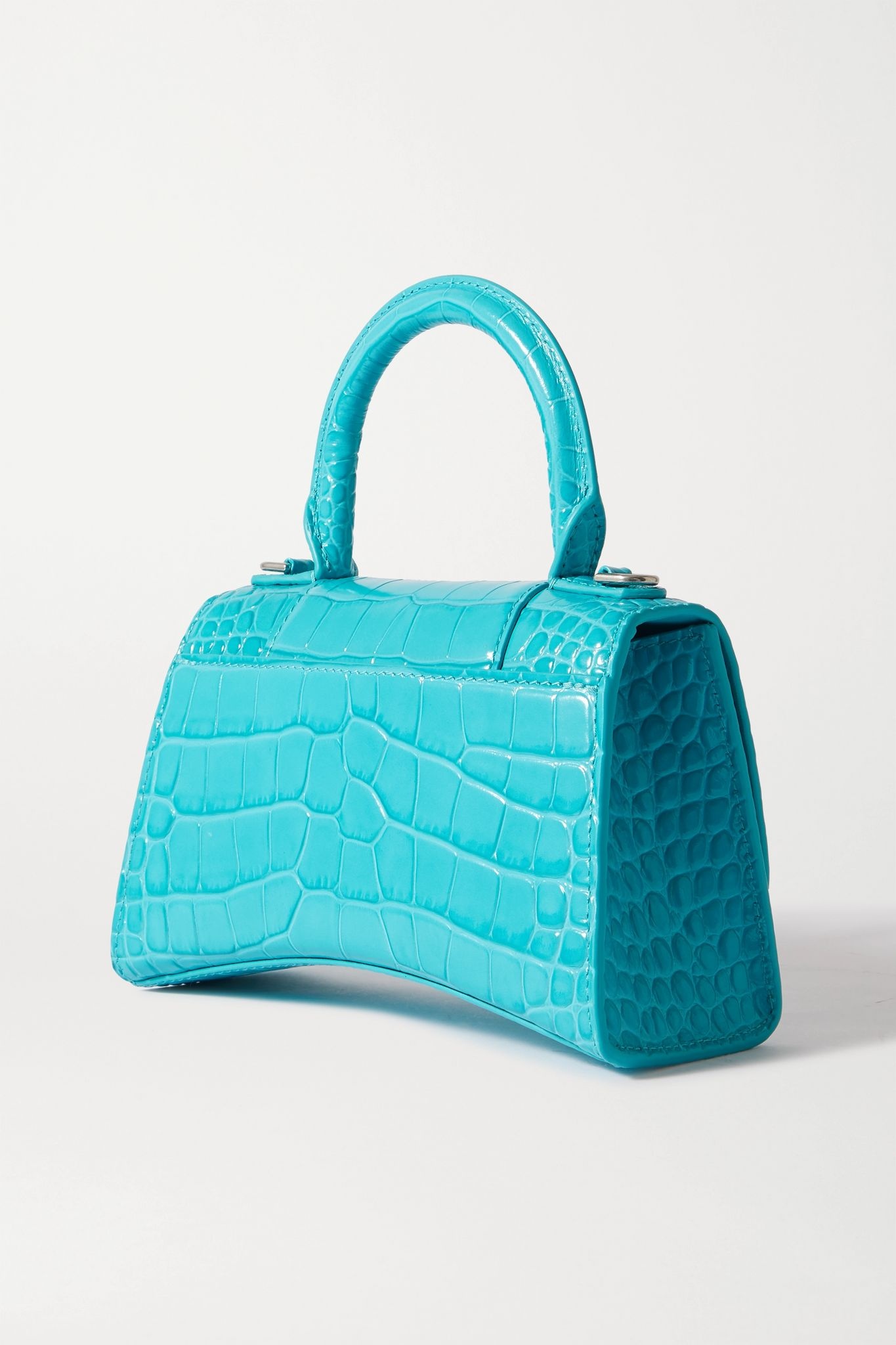 Hourglass XS croc-effect leather tote - 3