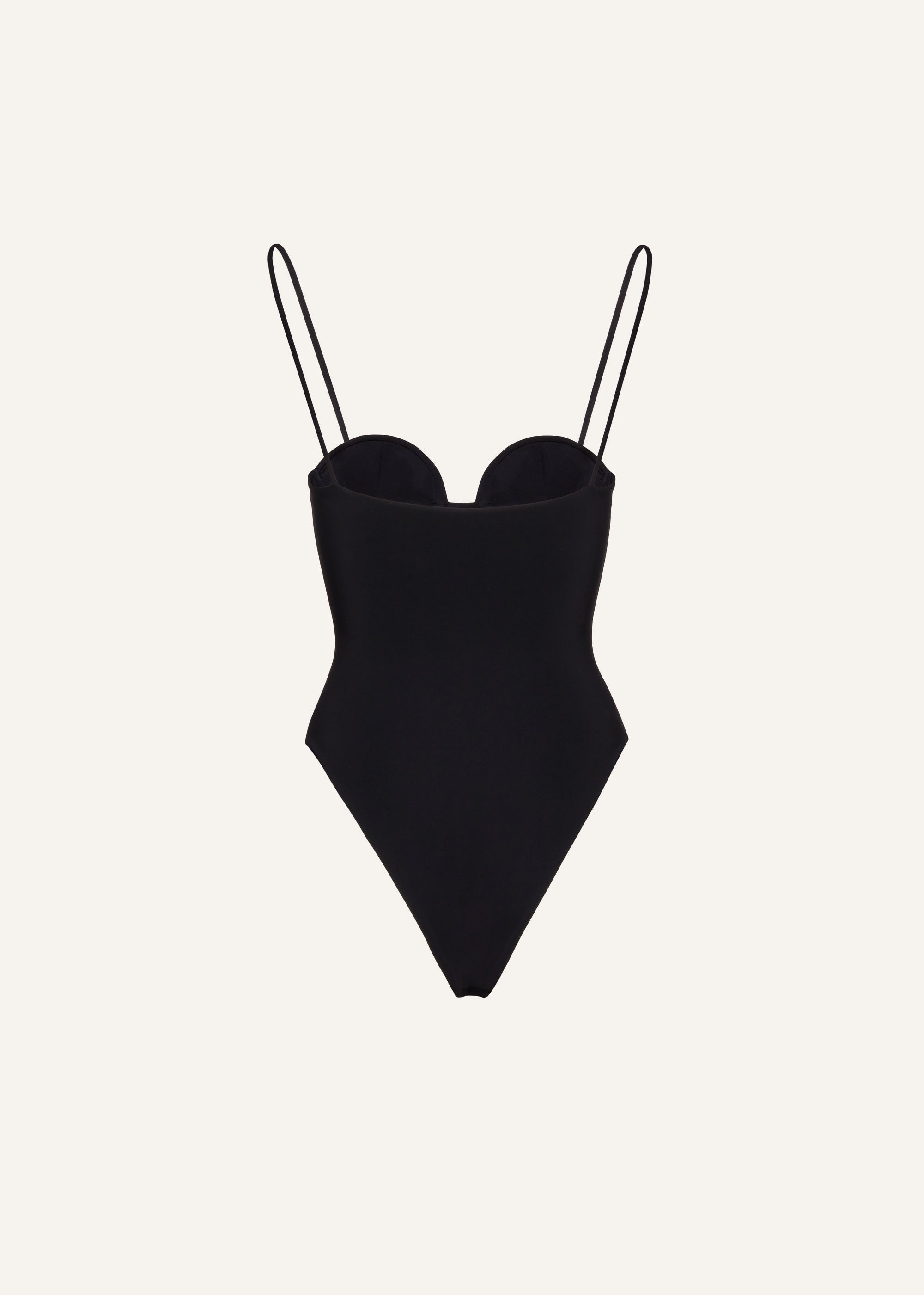 Retro bustier swimsuit in black - 2