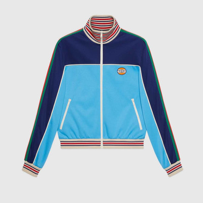 GUCCI Technical jersey zip-up jacket with Web outlook