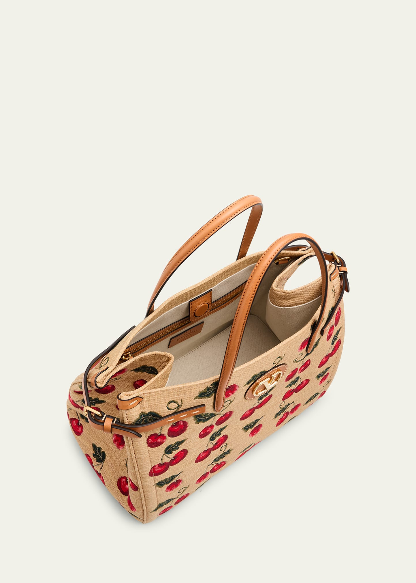 Antibes Medium Cherry Tote Bag in Cotton Jacquard - 4