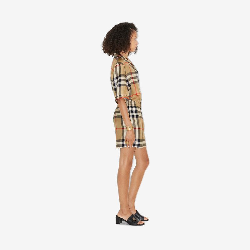 Check Silk Shorts 3