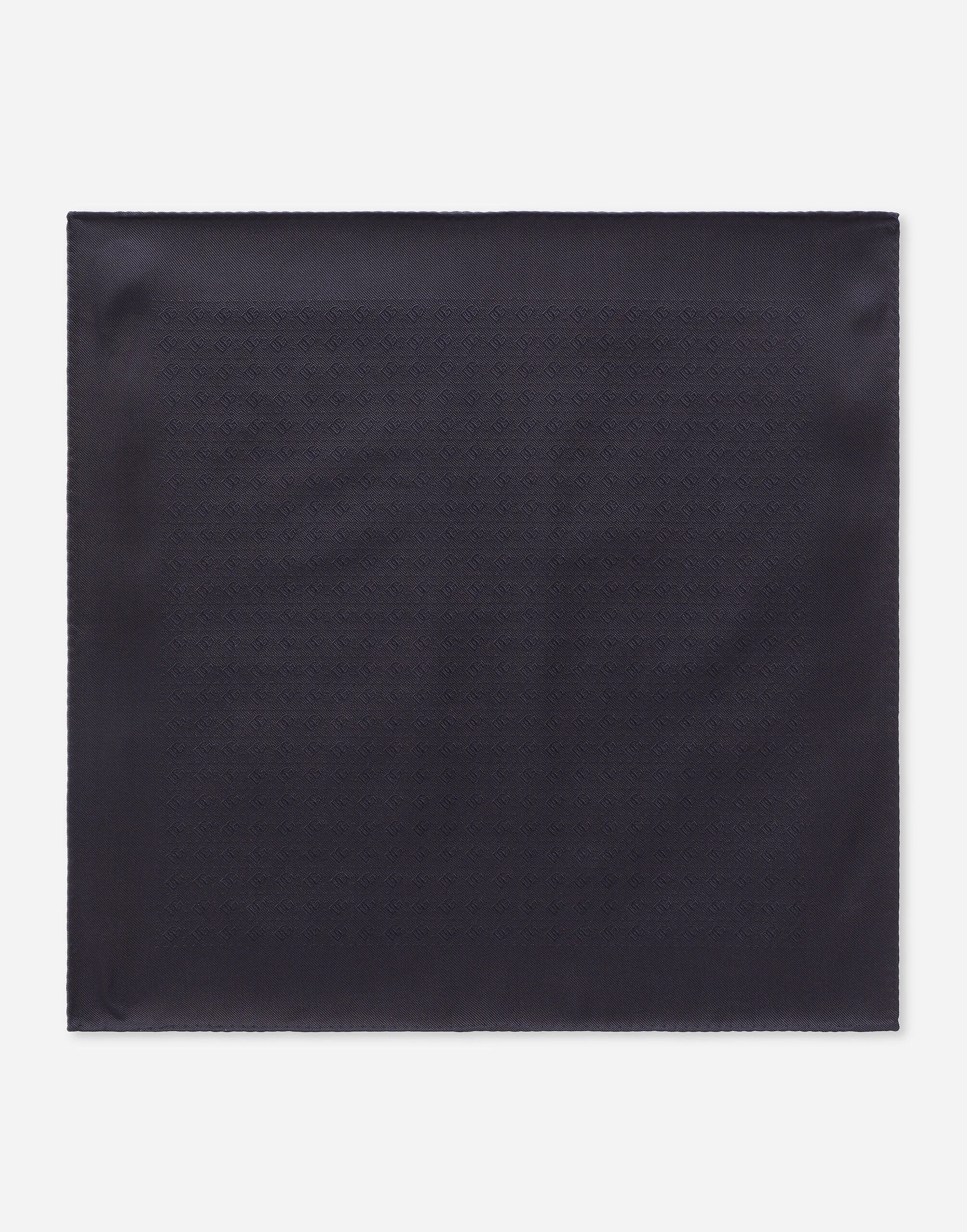 Silk jacquard pocket square with DG logo - 1