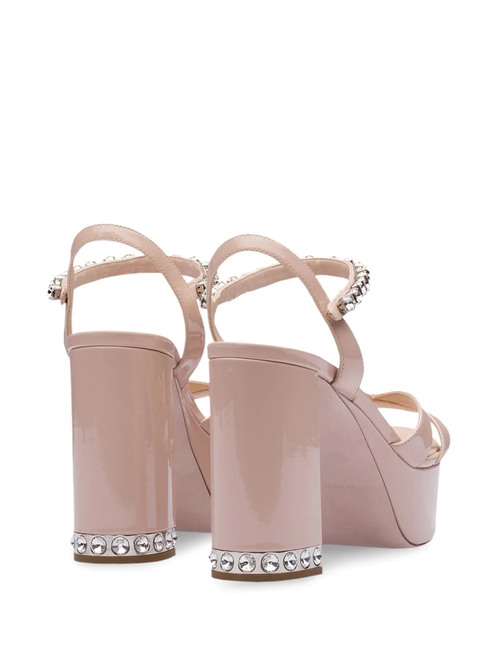 crystal embellished platform sandals - 3