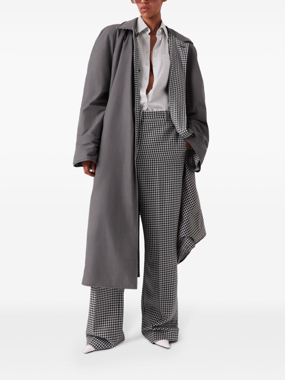 checked reversible car coat - 6