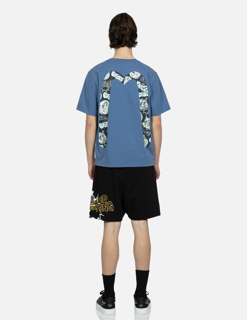 EVISU TRANSFORMING DARUMA PRINT SWEAT SHORTS outlook