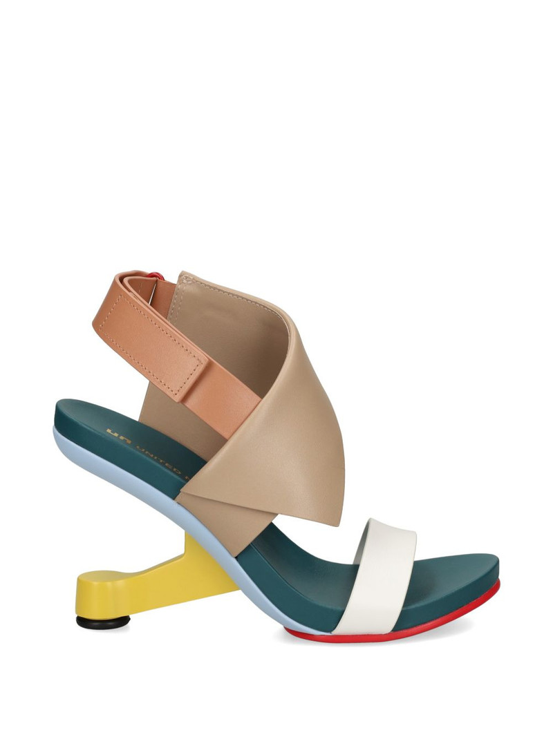 Eamz Polo colour-blocking architectural-heel sandals 1