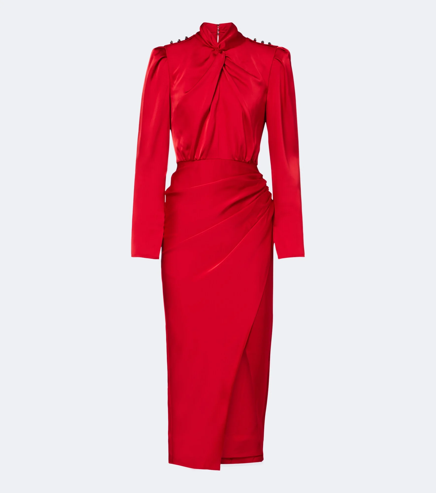 Draped satin cocktail dress - 1