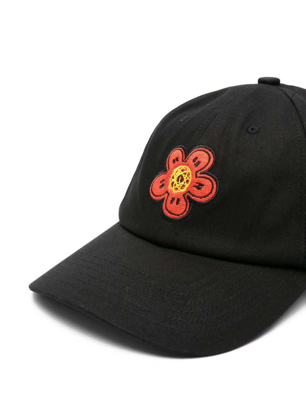 floral-embroidered cap - 3