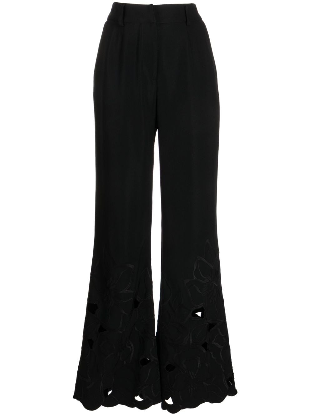 embroidered cut-out flared trousers - 1