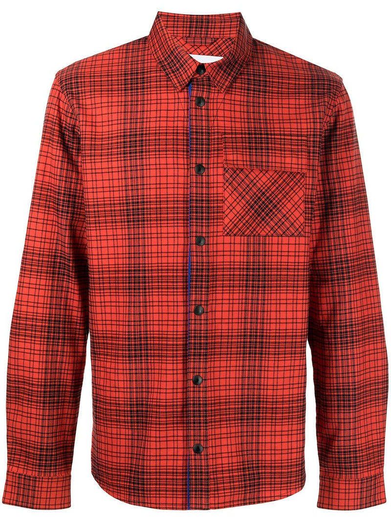 check-print long-sleeved shirt 1