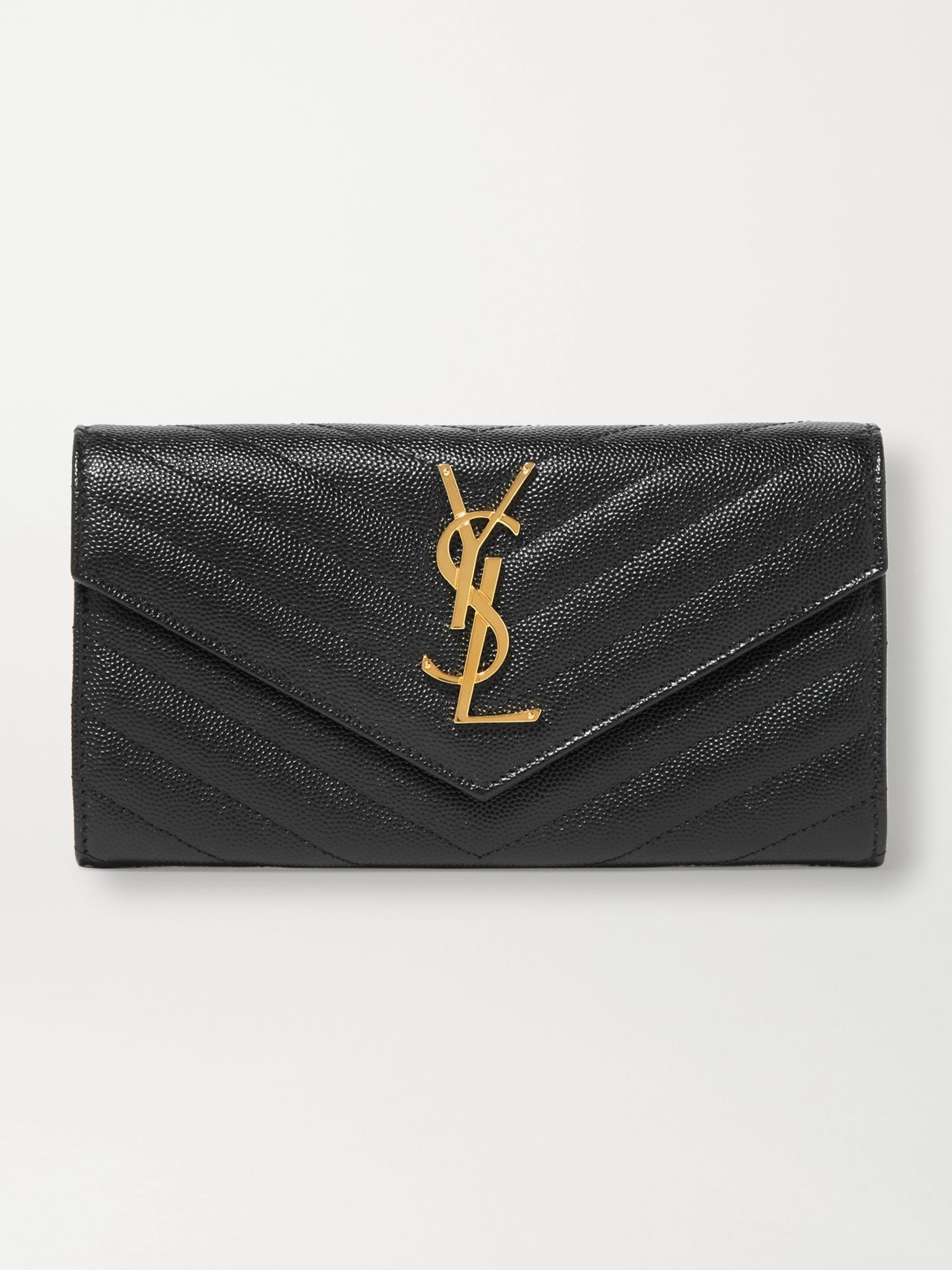 Monogramme quilted textured-leather wallet Black - 1