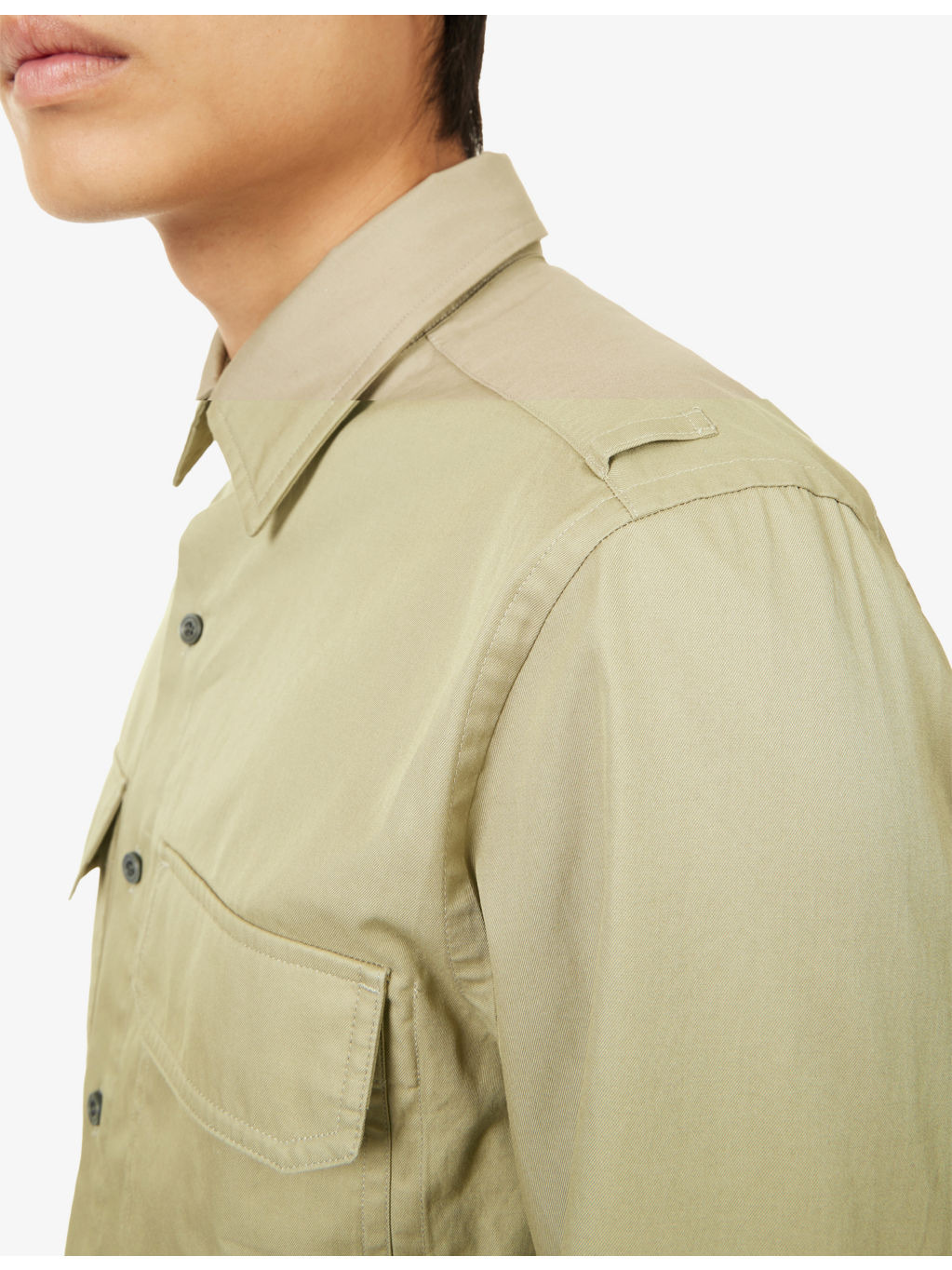 Patch-Pocket Tailored Cotton Overshirt - 5