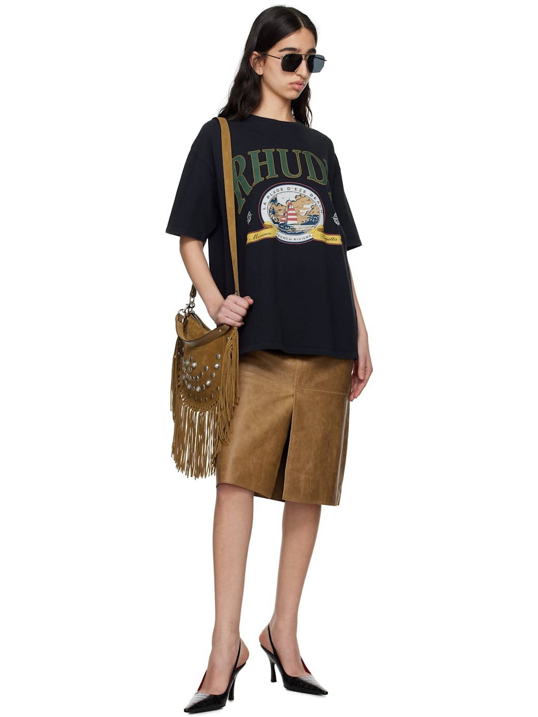 Black 'Monaco Regatta' T-shirt - 4