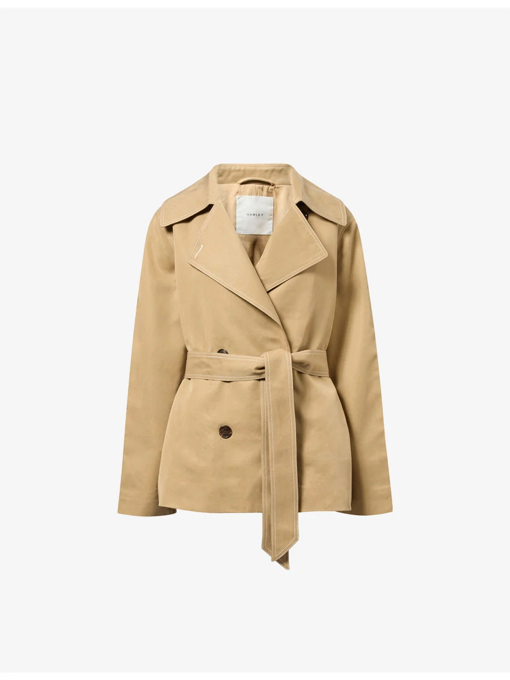 Maddox Cropped Lyocell-Blend Trench Jacket - 1