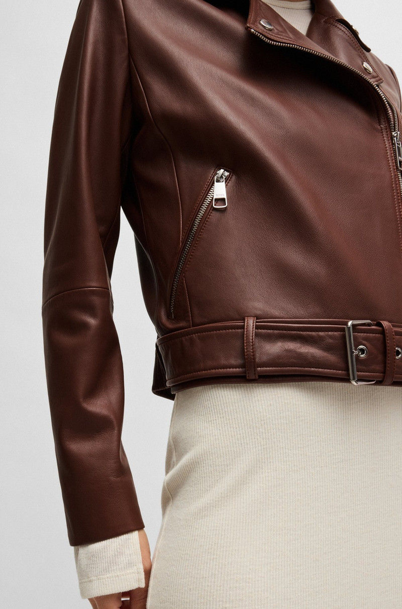 REGULAR-FIT JACKET IN NAPPA LEATHER WITH BUCKLED BELT 6