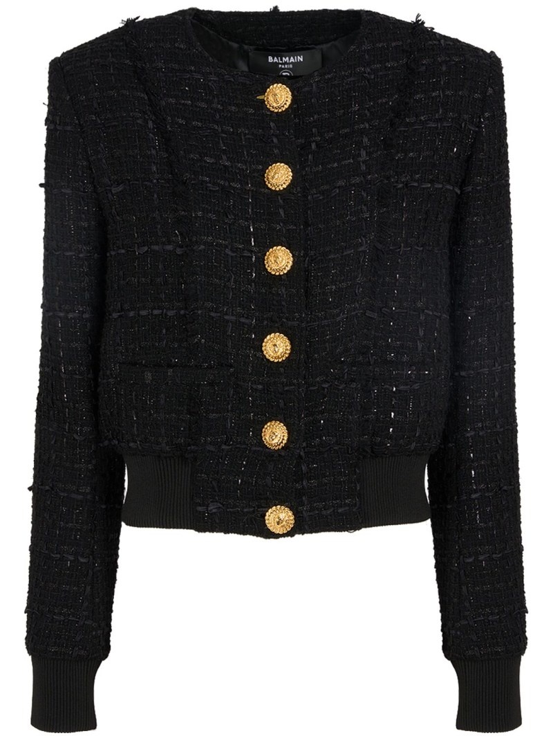 Cotton blend tweed jacket - 1