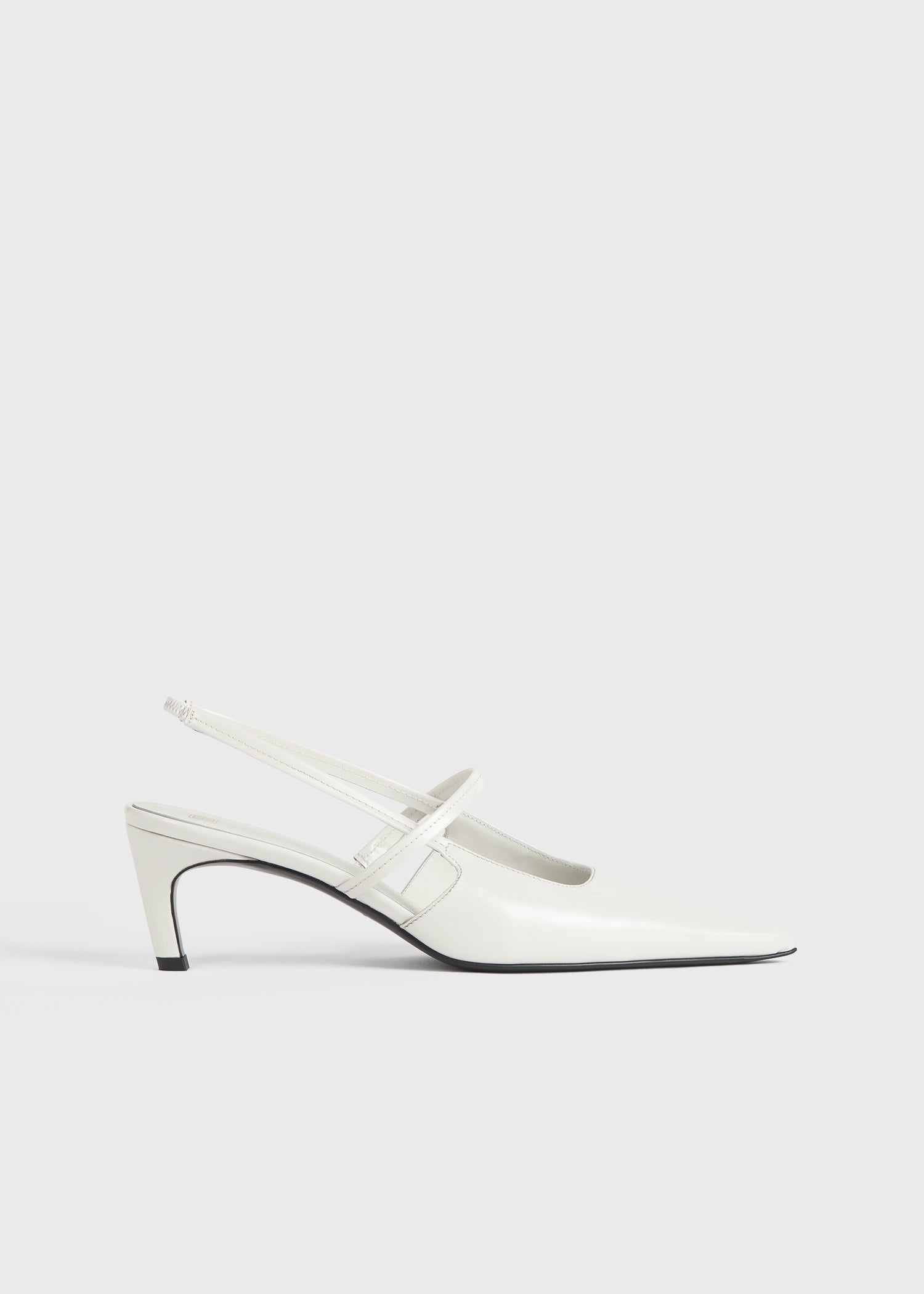 Sharp patent-leather slingbacks off white - 8