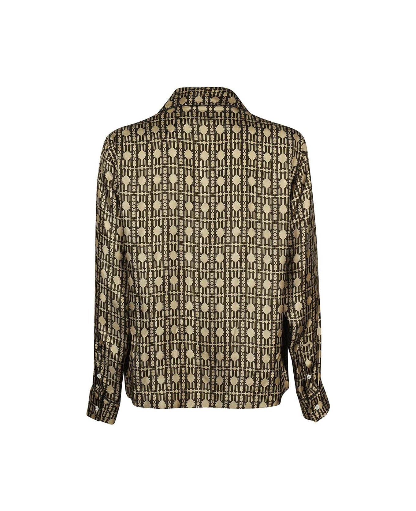 Printed Silk Pajama Blouse - 2