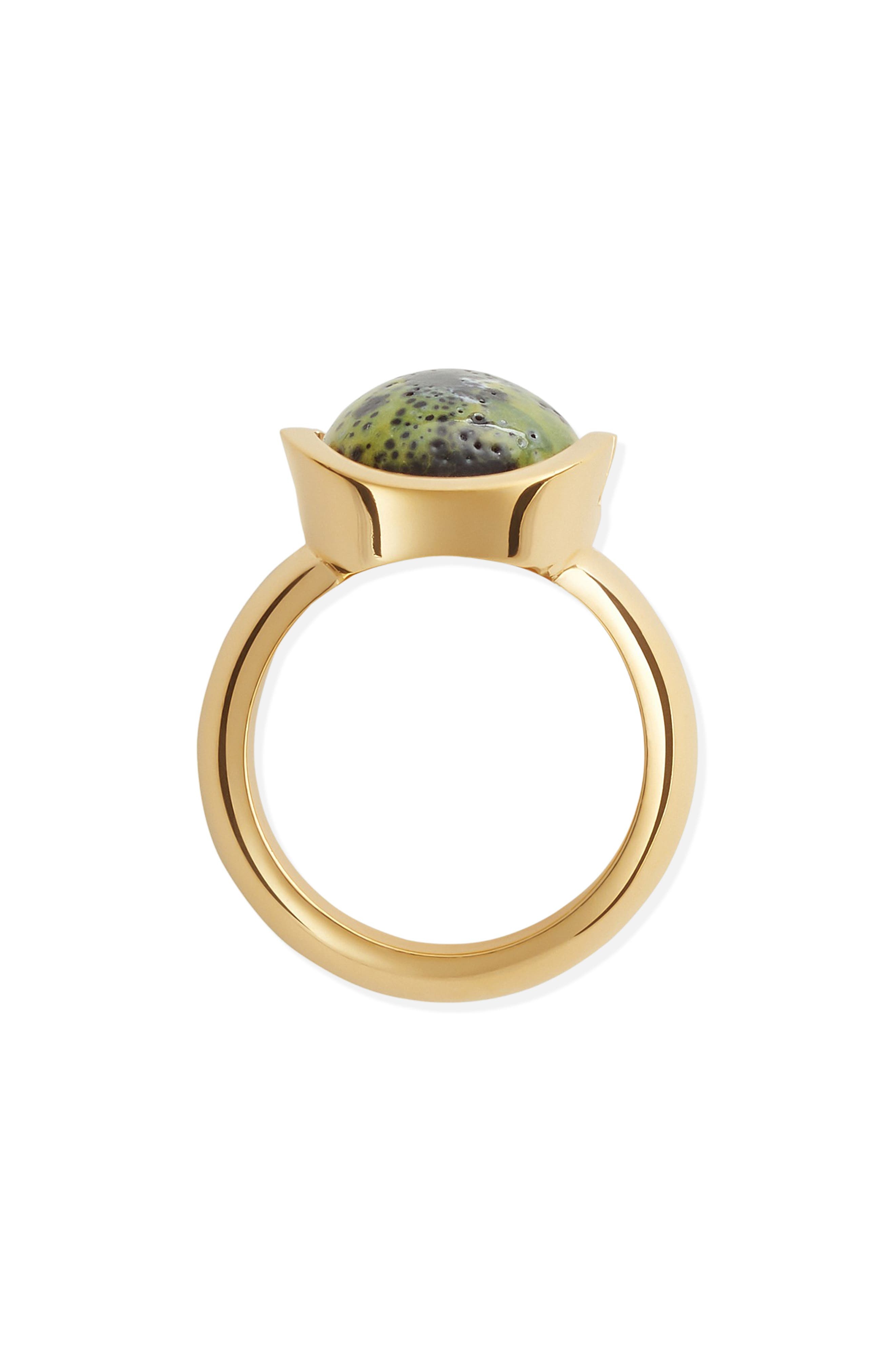 Bottega Veneta Small Ellipse Ceramic RIng in Yellow/Black/White at Nordstrom - 4