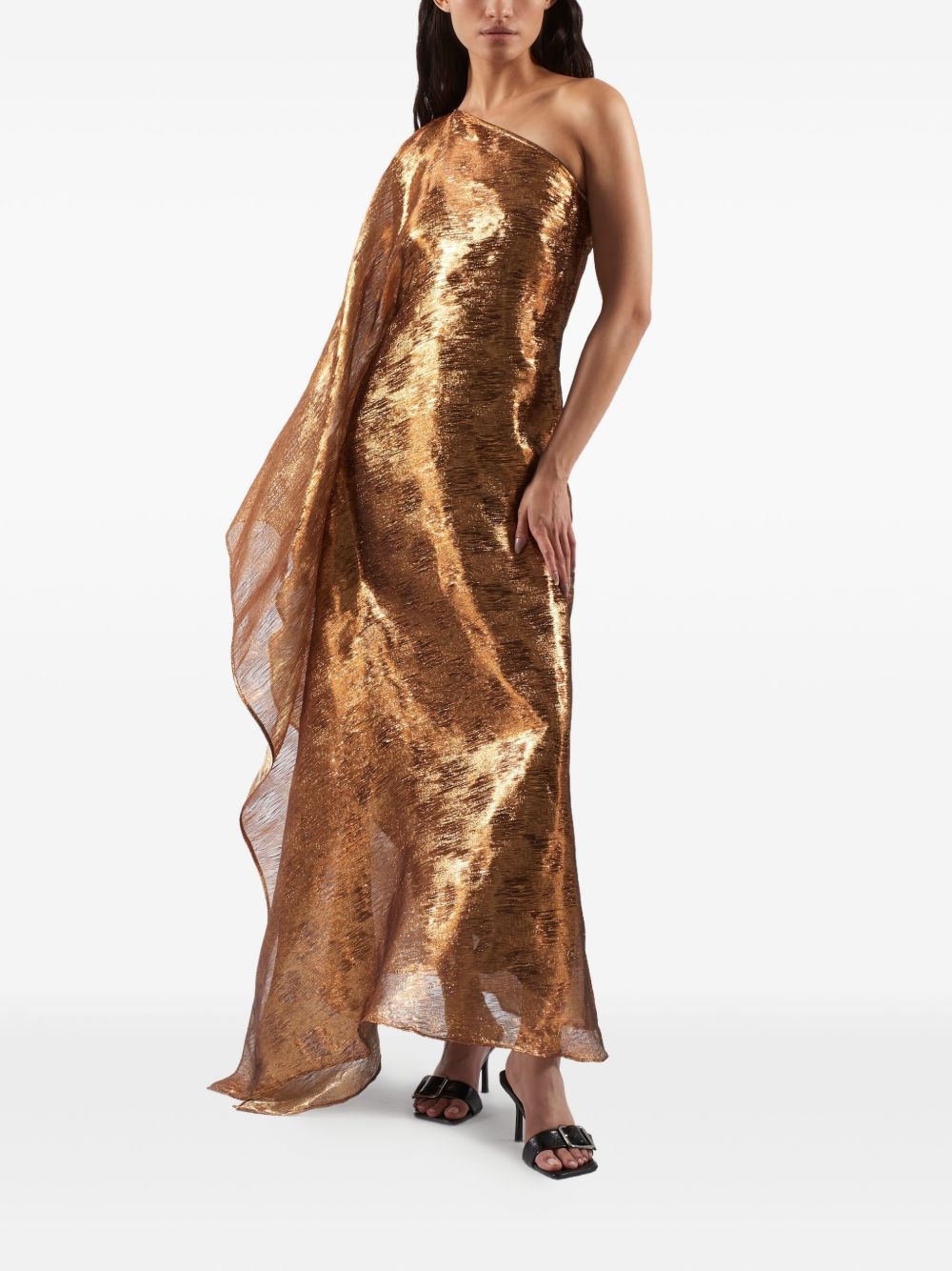Betsy metallic one-shoulder dress - 2