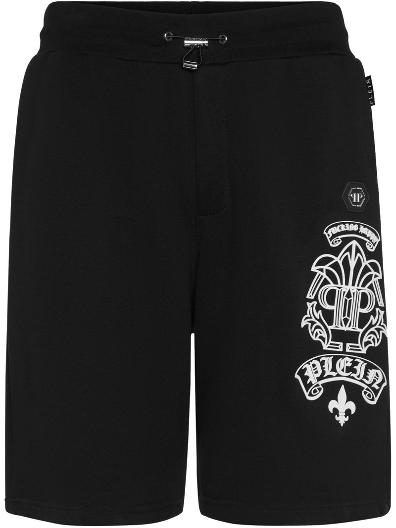 logo-print track shorts 1