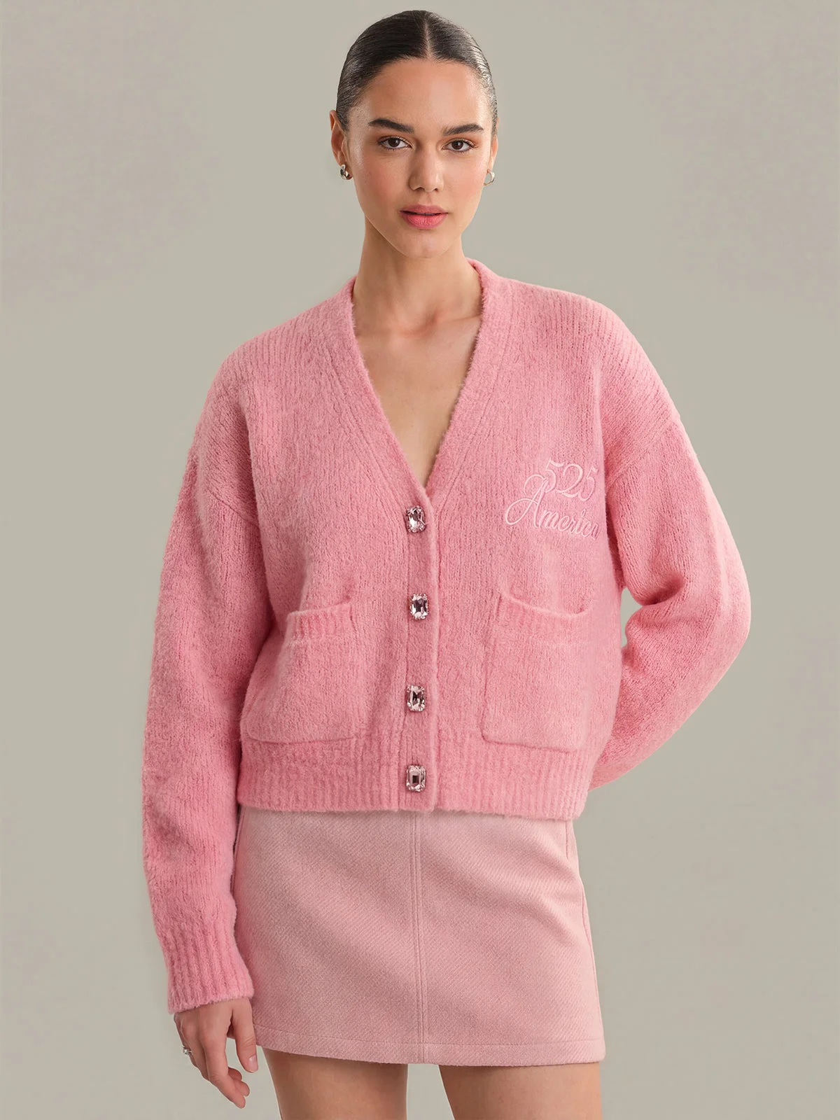 Milani: Embroidered V-Neck Cardigan - 1