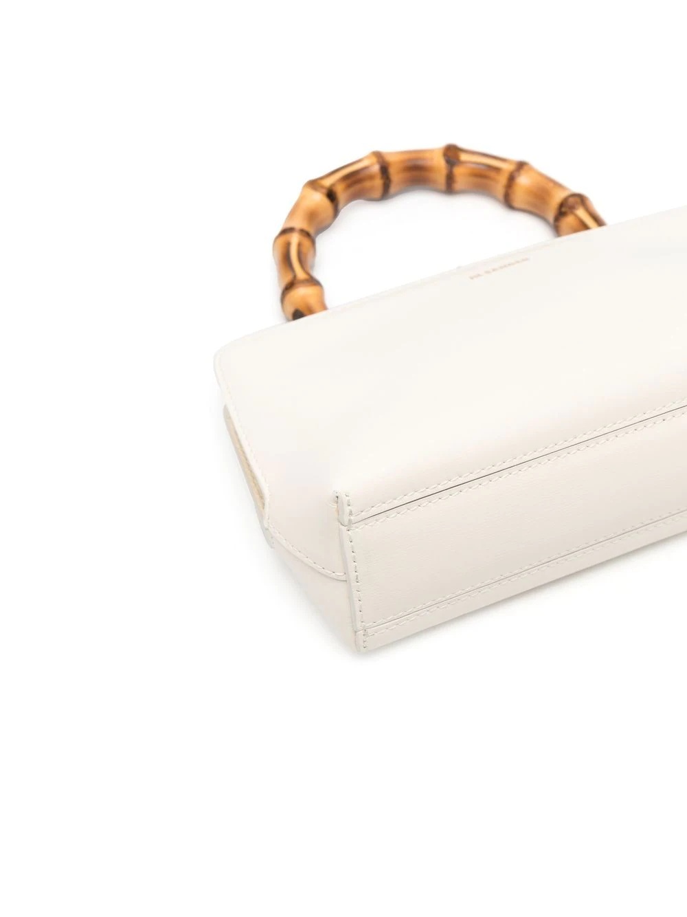 bamboo-handle leather tote bag - 4