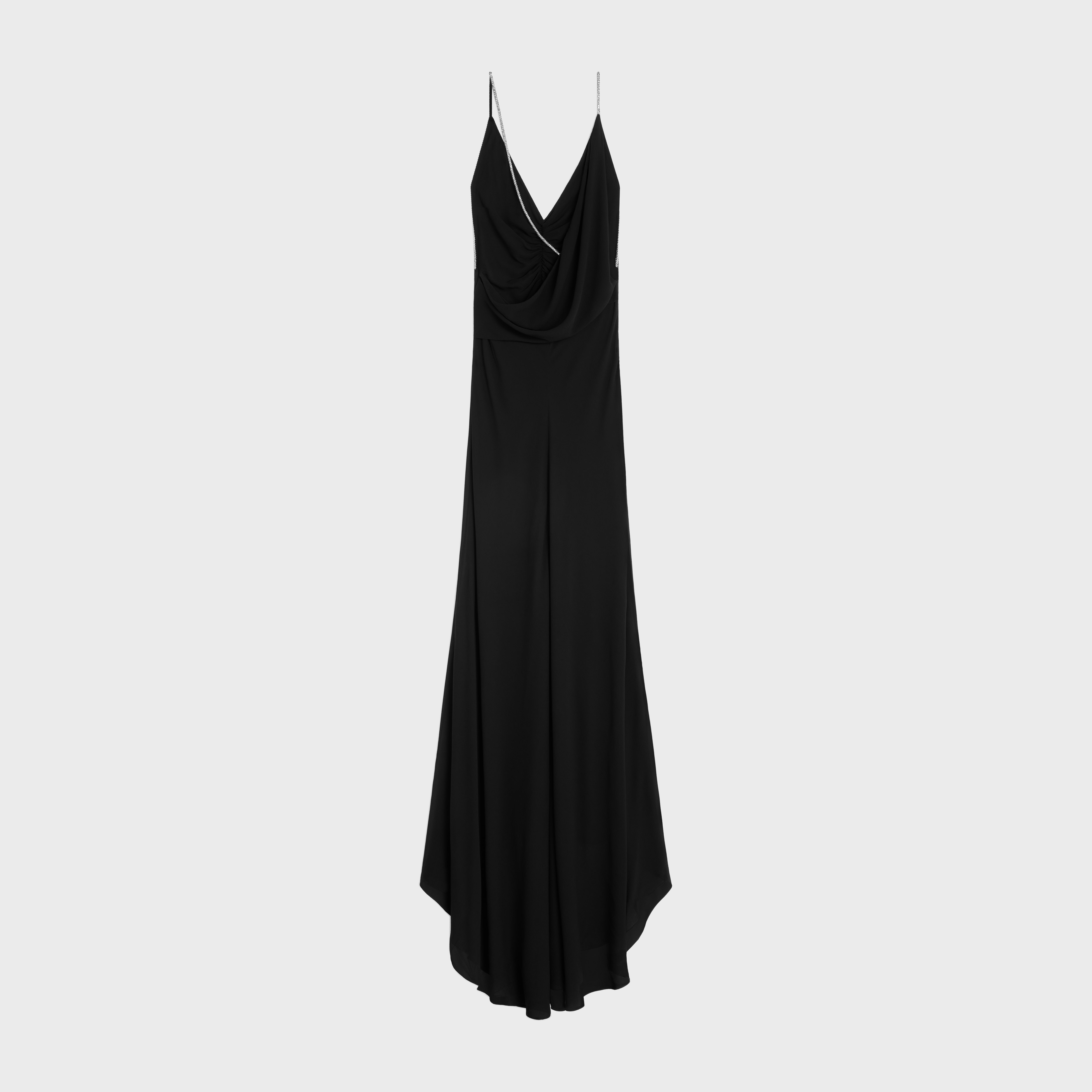 long draped dress in silk georgette - 2