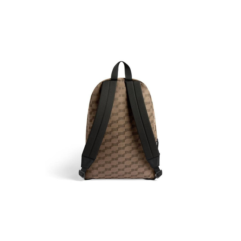 Men's Signature Medium Backpack Bb Monogram Jacquard Canvas in Beige 4