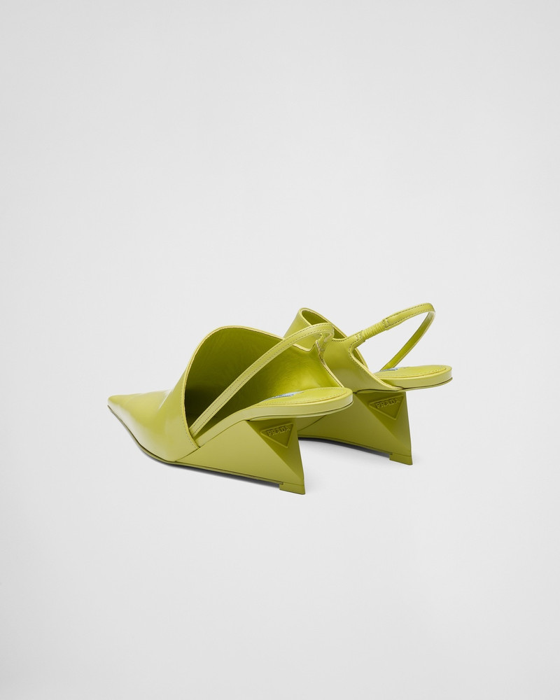 Brushed leather slingback pumps 5