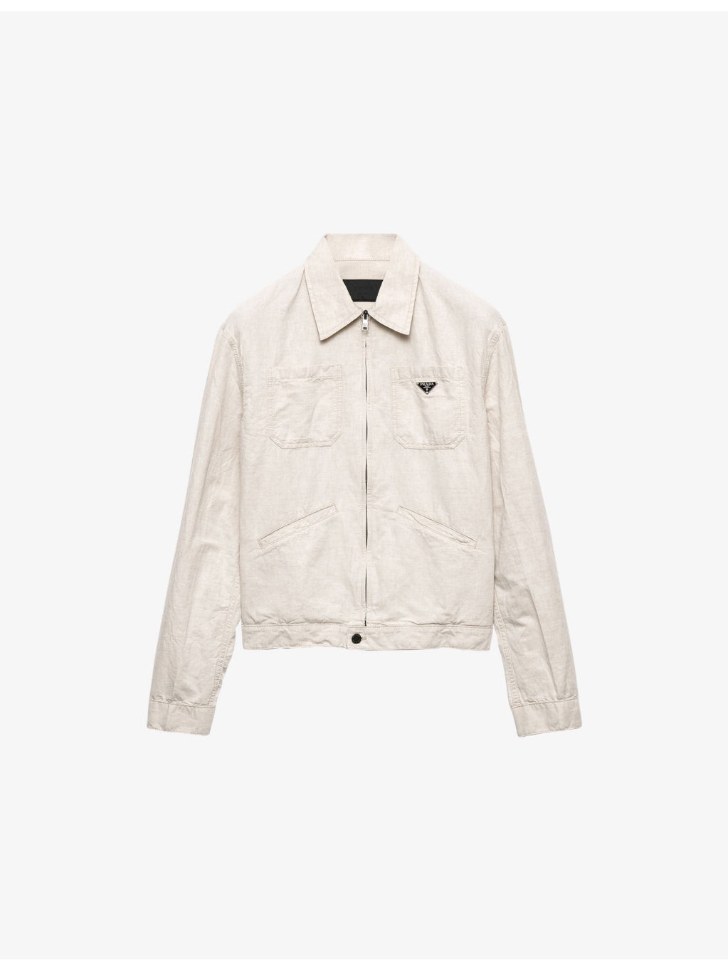 Brand-Plaque Washed Cotton and Linen-Blend Jacket - 1