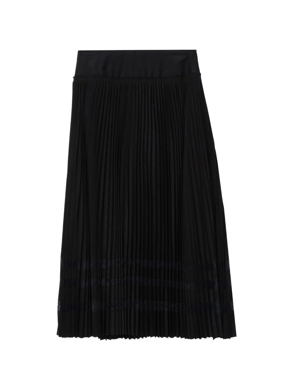 midi lace-trim pleated skirt - 1