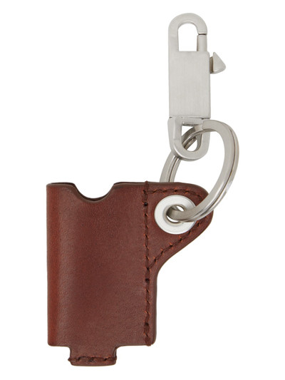 Rick Owens Burgundy & Silver Mini Lighter Holder Keychain outlook