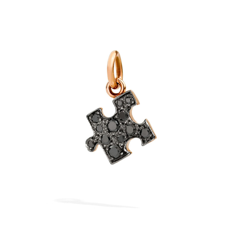 ROSE GOLD & BLACK DIAMOND PUZZLE CHARM 1