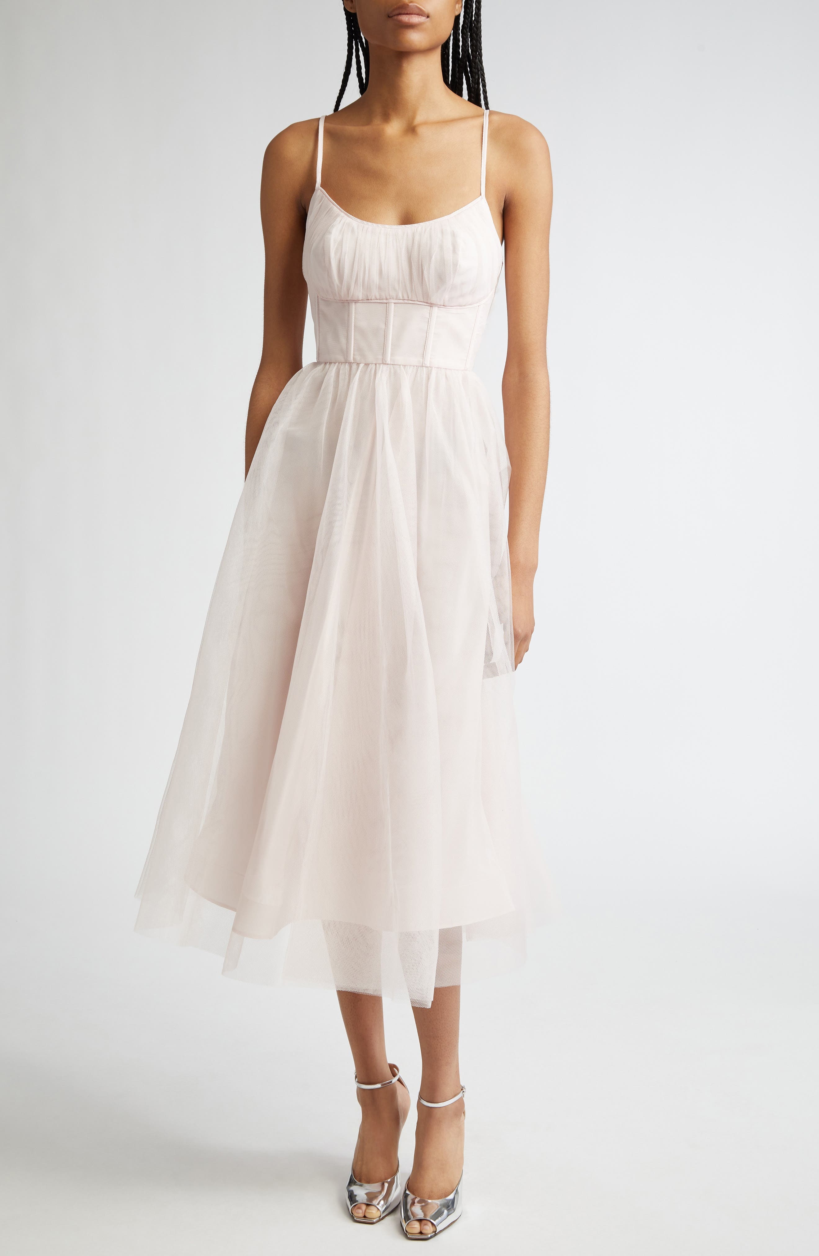 Zimmermann Corset Bodice Tulle Dress in Pale Pink at Nordstrom - 1