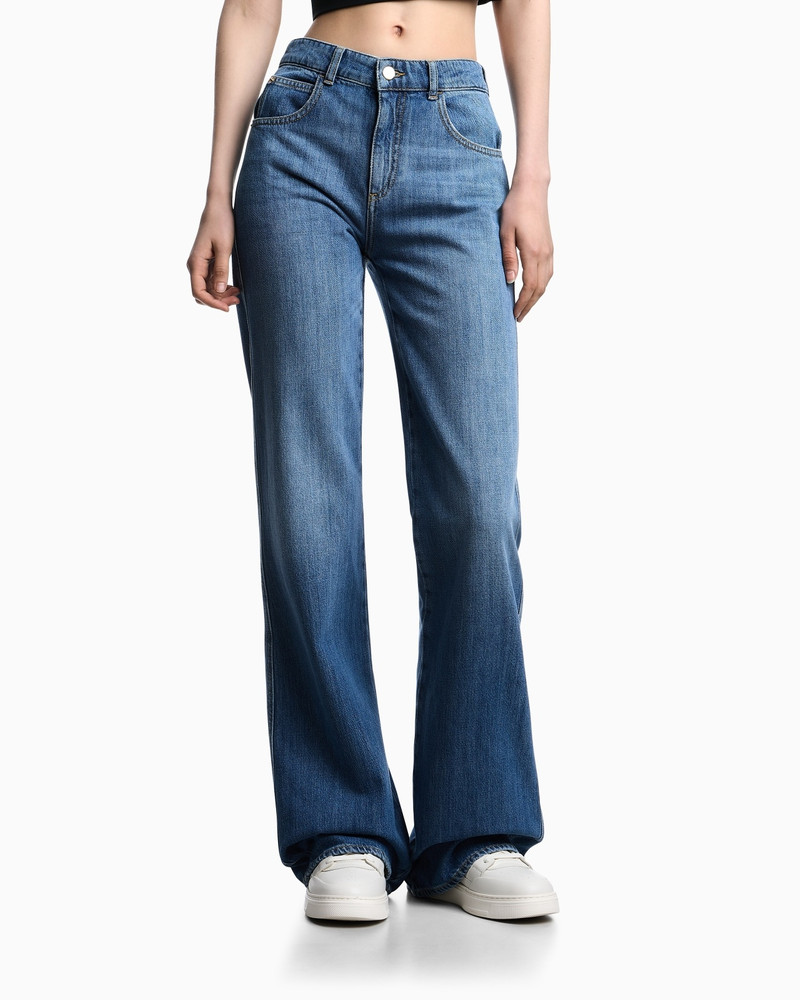 EMPORIO ARMANI J9D MID-RISE JEANS WITH FLARED HEM IN DENIM outlook