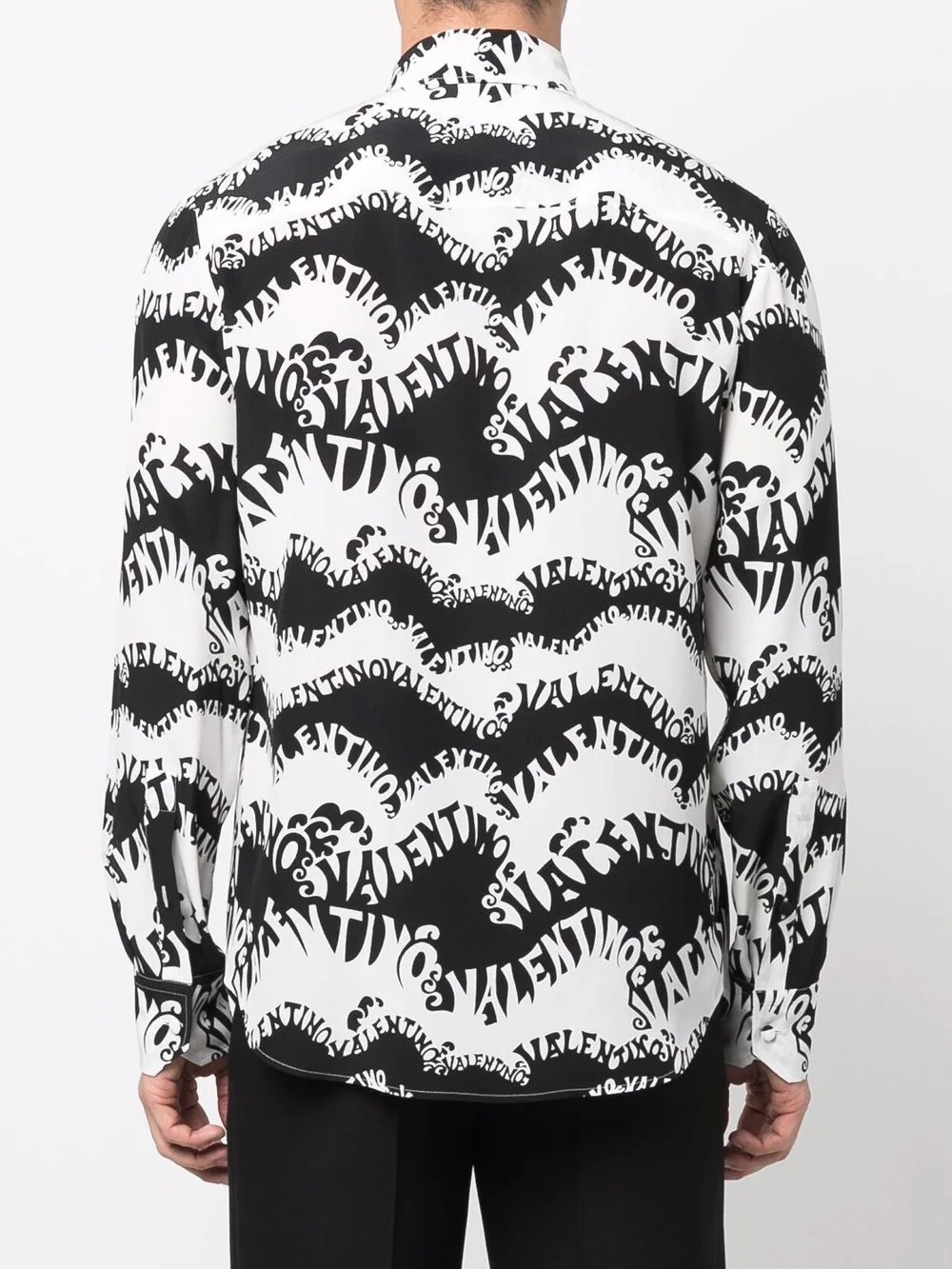 Waves print long-sleeve shirt - 4