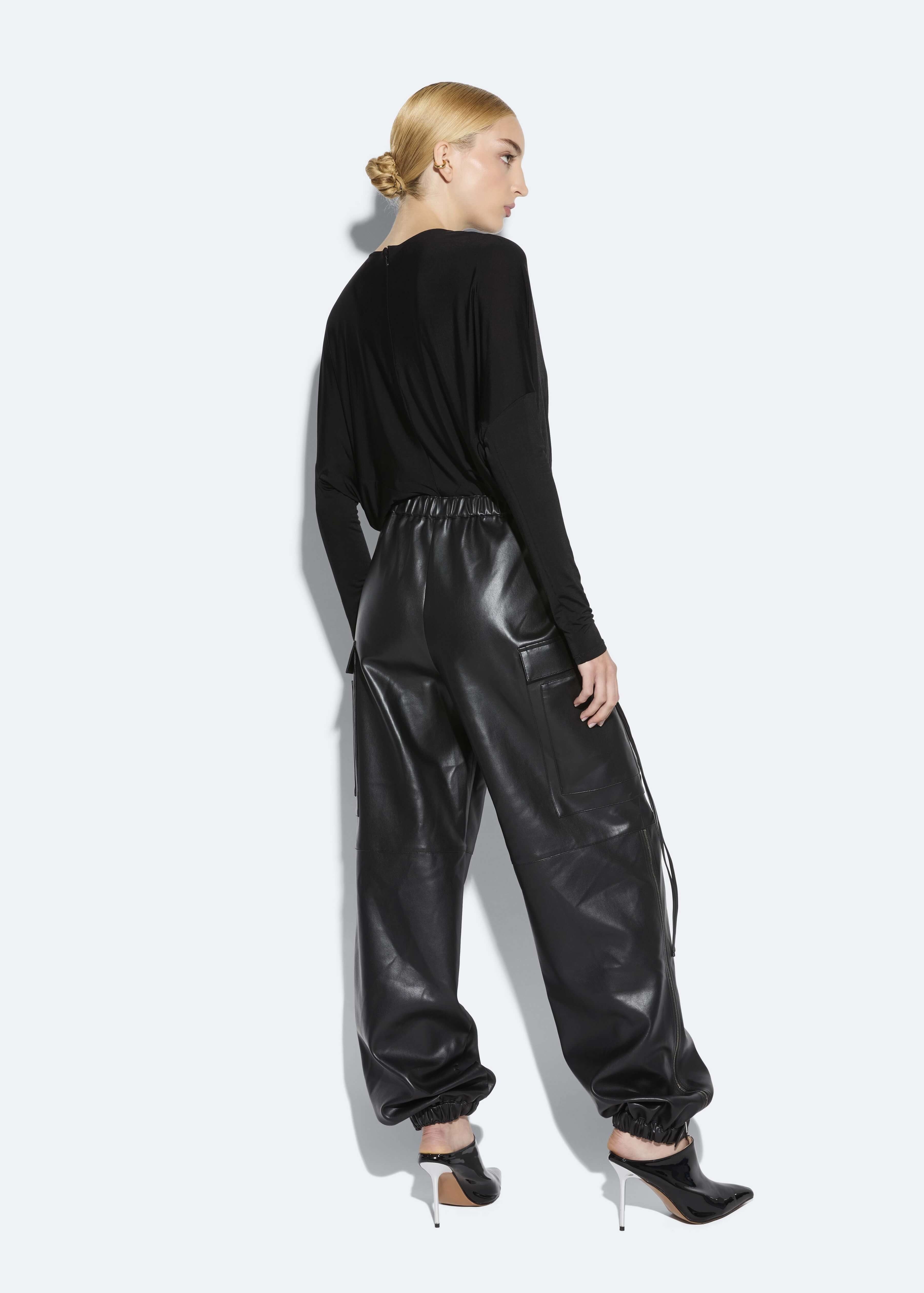 Faux Leather Utility Jogger Pant - 3