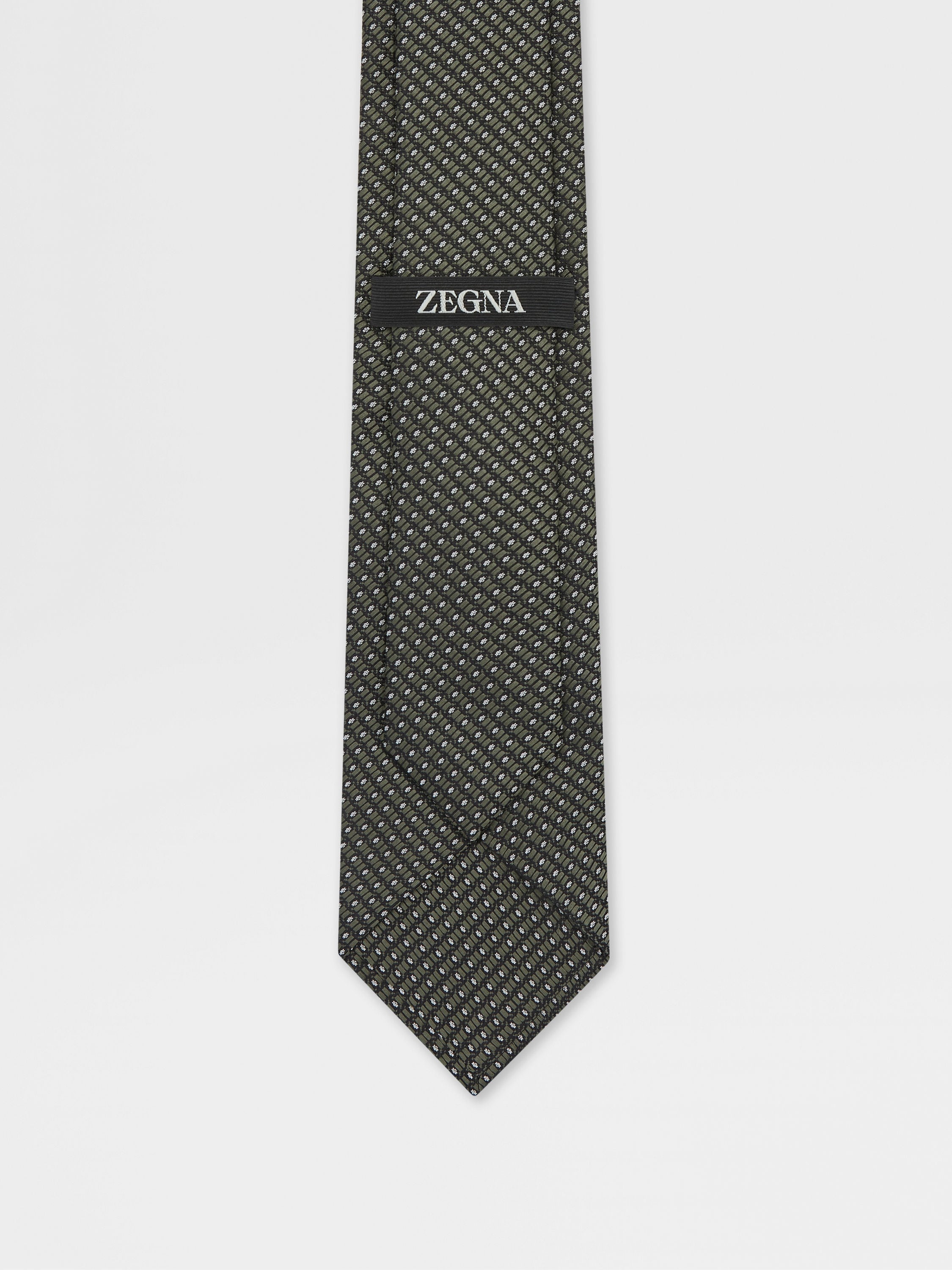 DARK GREEN SILK TIE - 3