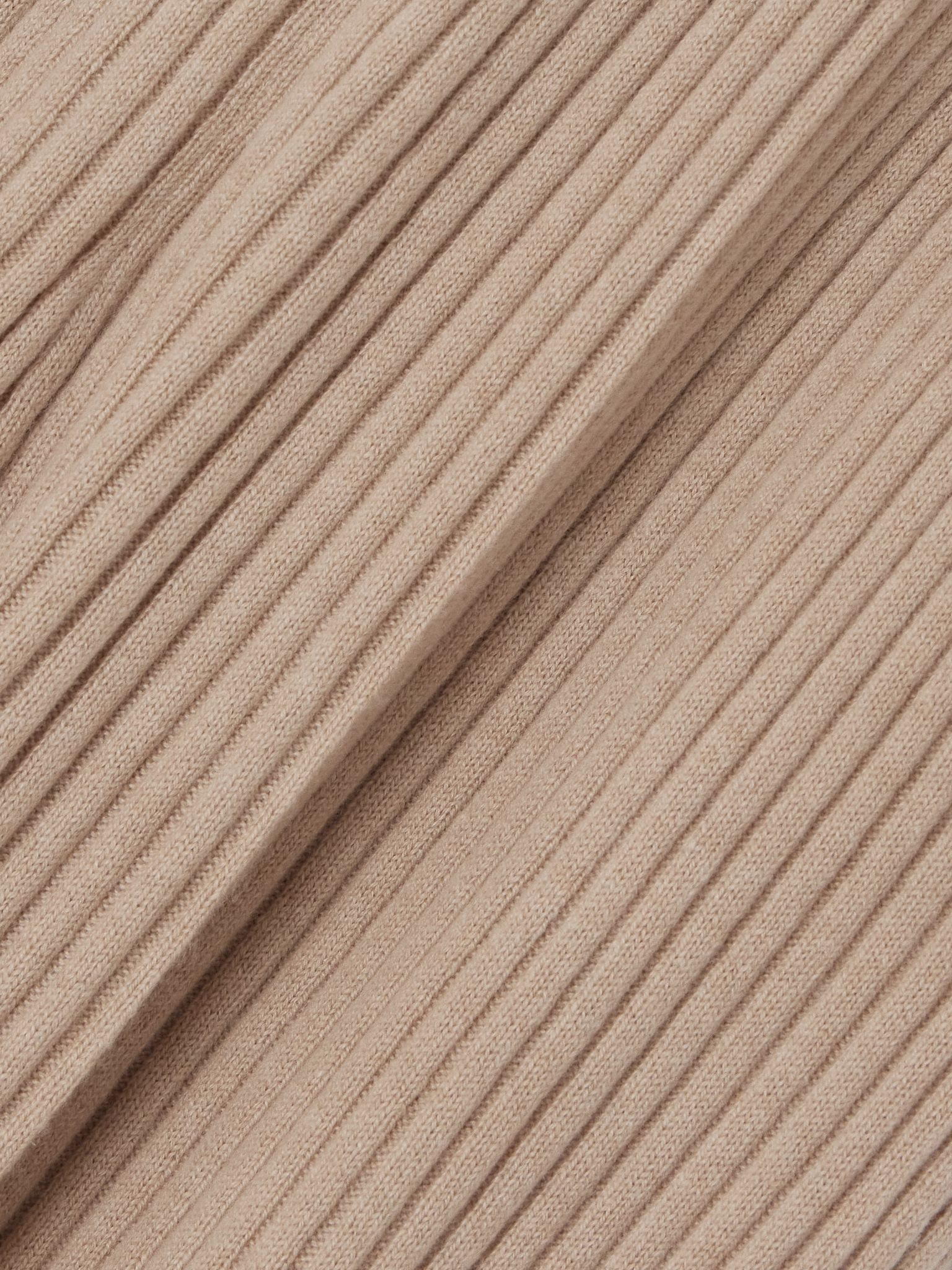 Ribbed cashmere tapered pants Beige - 5