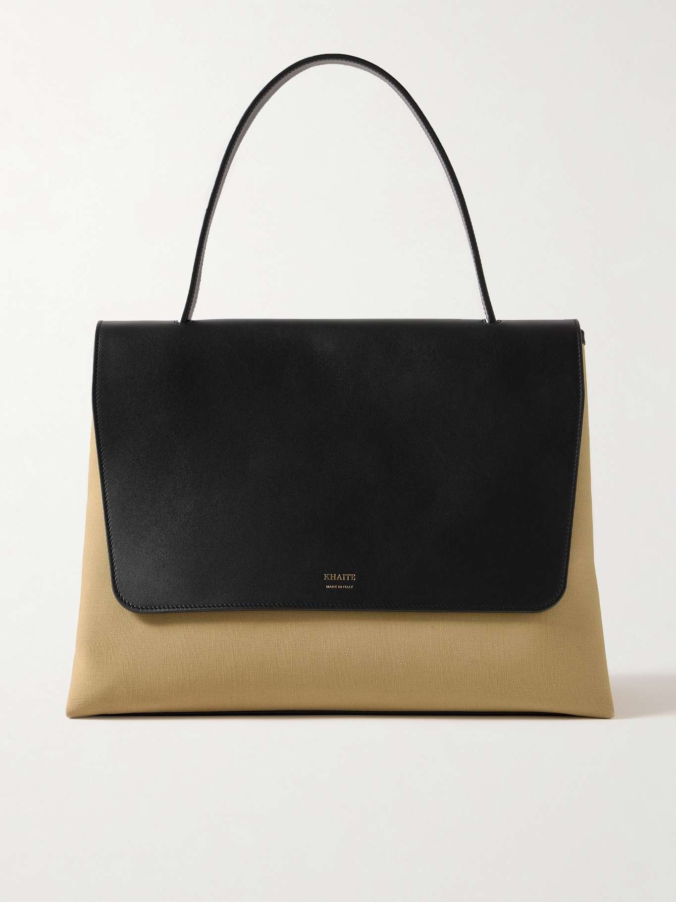 Lia large leather and canvas tote - 1
