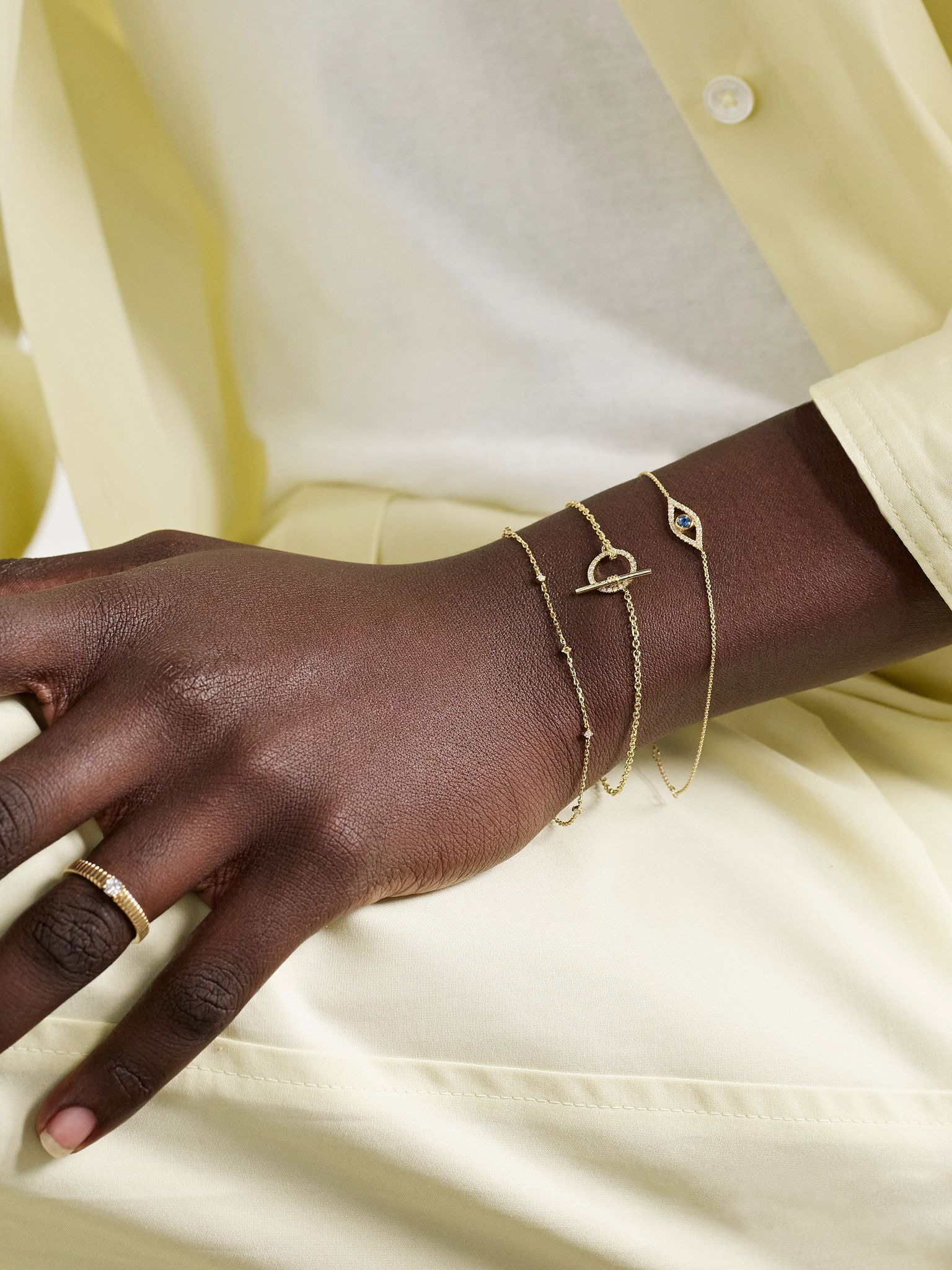 14-karat gold diamond bracelet Gold - 4