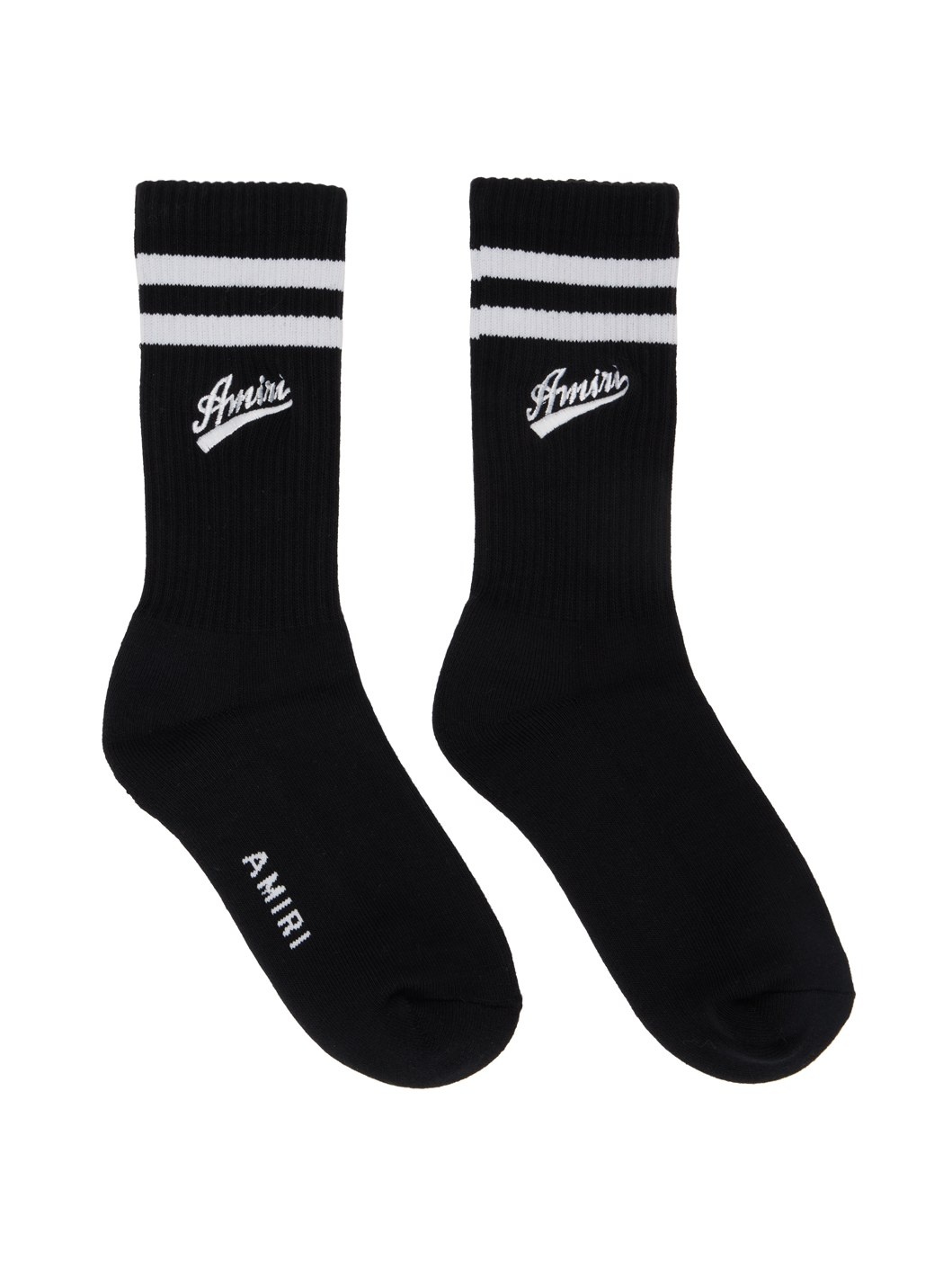 Black Varsity Script Socks - 1